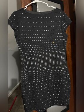 Express Black Mini Dress with Metallic Accents